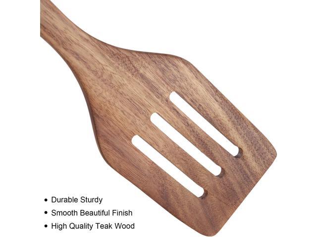 Wooden Cooking Utensils Set 4-Piece Wood Kitchen Utensil Set for Non Stick Cookware Wooden Spatula,Fork,Turner,Ladle,Strainer Spoons