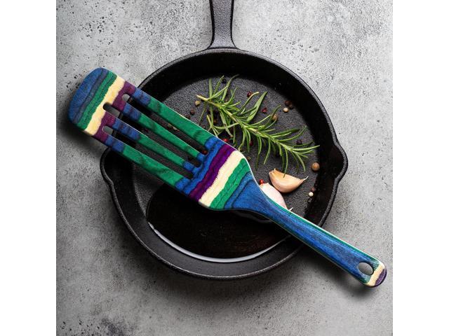 Baltique Mumbai Collection 13' Wooden Spurtle Spatula Colorful Birch Wood Cooking Utensil, Nonstick Safe, Versatile Stirring & Serving Tool