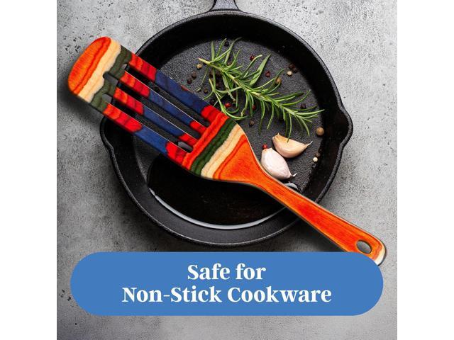 Baltique Marrakesh Collection 13' Wooden Spurtle Spatula Colorful Birch Wood Cooking Utensil, Nonstick Safe, Versatile Stirring & Serving Tool
