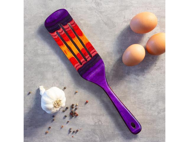 Baltique Waikiki Collection 13' Wooden Spurtle Spatula Colorful Birch Wood Cooking Utensil, Nonstick Safe, Versatile Stirring & Serving Tool