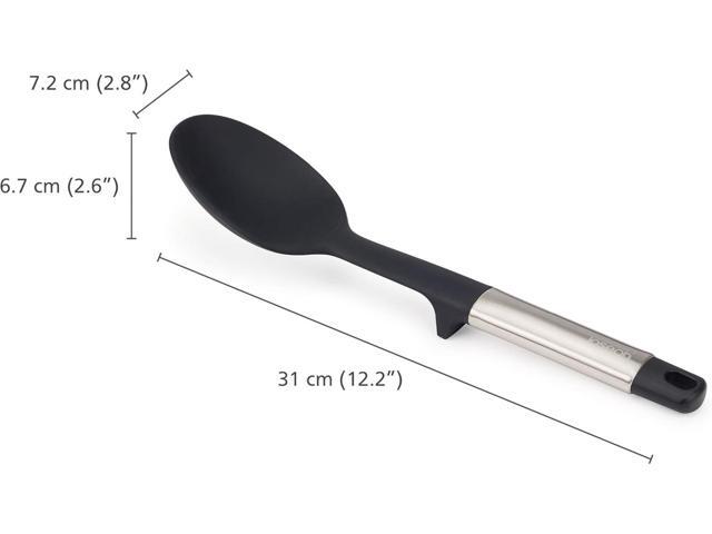Joseph Joseph Elevate Silicone Solid Spoon, BPA Free, Heat Resistant Non Stick Kitchen Utensil, Weighted Stainless Steel Handle