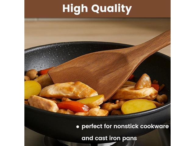 HAKSEN Wooden Spoons for Cooking, 10PCS Natural Acacia Wood Kitchen Utensils Set, Wooden Utensil Set for Nonstick Cookware, Smooth Finish, Sturdy &...