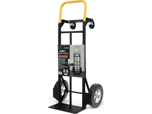 SIMPLI-MAGIC 2 in 1 Convertible Hand Truck and Dolly, 800LBS Heavy-Duty Moving Dolly Cart with 10' Flat Free Rubber Wheels & Handle