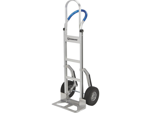 Strongway Continuous Handle Aluminum Hand Truck/Stair Skid Moving Dolly - 660-Lb. Capacity, 18in. Wide Toe Plate, 10in. Polyurethane Wheels, 54in....