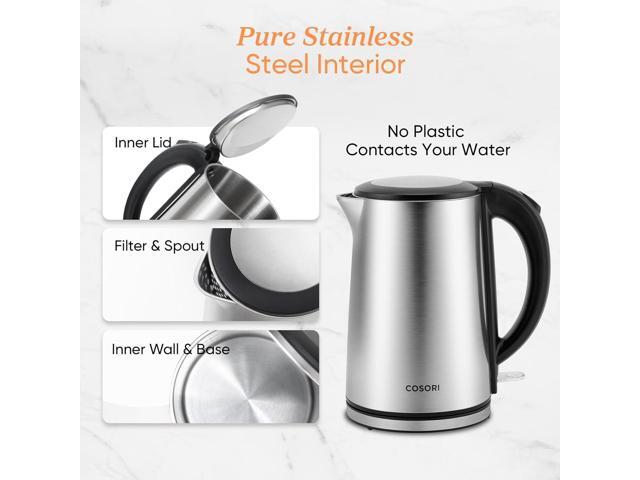 COSORI Electric Kettle, No Plastic Inner Lid, Filter and Spout, Double Wall Stainless Steel Keep Warm, Automatic Shut Off & Boil-Dry Protection,...