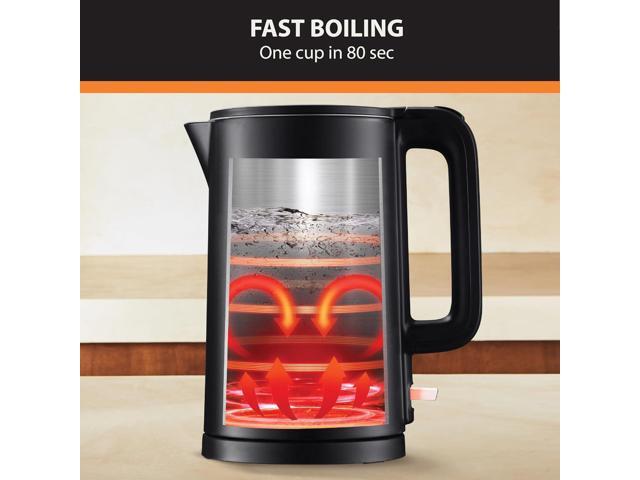 KRUPS 1.5L Electric Kettle, Cool Touch Stainless Steel Interior, Fast Boiling, one cup in 80 seconds, Double Wall, Fast Boiling, Auto Off, Keep...