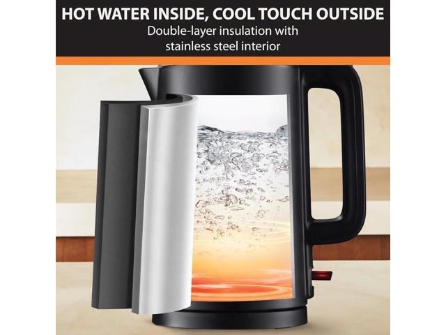 KRUPS 1.5L Electric Kettle, Cool Touch Stainless Steel Interior, Fast Boiling, one cup in 80 seconds, Double Wall, Fast Boiling, Auto Off, Keep...