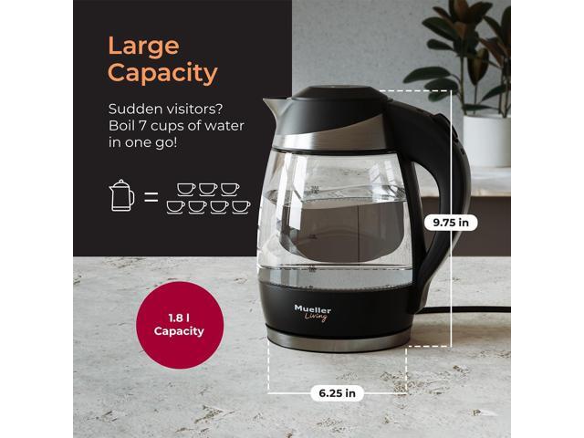 Mueller Living Electric Kettle, Electric Tea Kettle for Boiling Water, 1500W SpeedBoil with Automatic Shutoff, 1.8L Cordless with LED Light,...