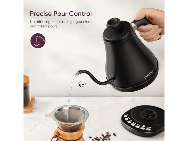 COSORI Electric Gooseneck Kettle with 5 Temperature Control Presets, Pour Over Kettle for Coffee & Tea, Hot Water Boiler, 100% Stainless Steel...