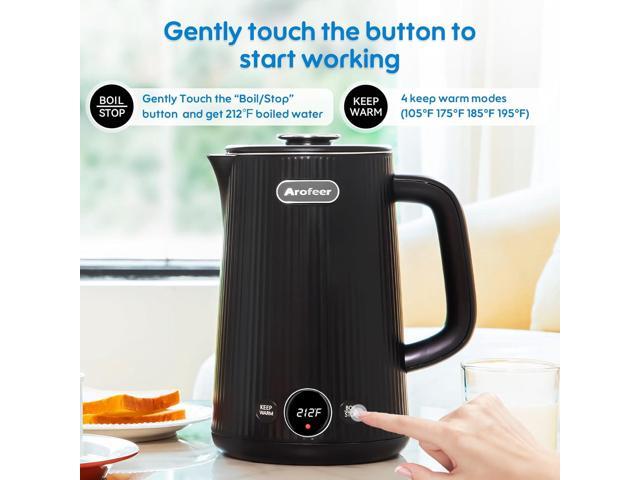 Arofeer 1.7L(57oz) Large Electric Kettle Temperature Control, 7+Cups Electric Tea Kettle for Coffee & Tea, 2 quarts Big Hot Water Kettle Electric...