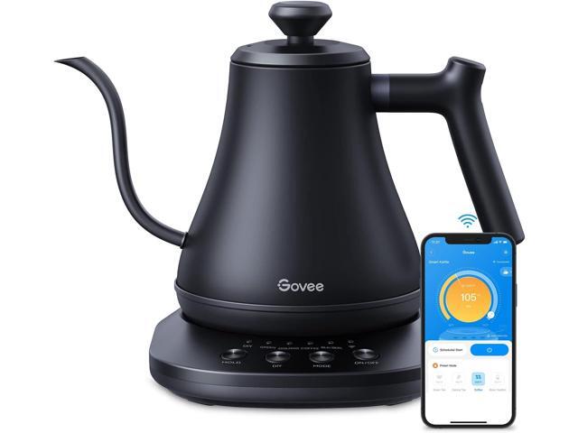 Govee Smart Electric Kettle, WiFi Variable Temperature Gooseneck Pour Over Kettle and Tea Kettle, Alexa Control, 1200W Quick Heating, 100%.