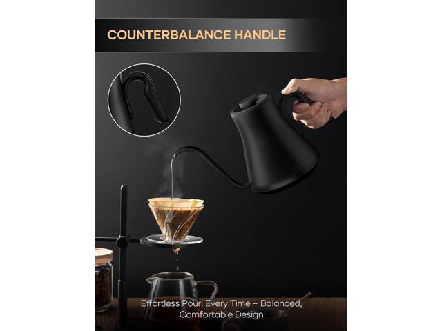 Electric Kettle, Gooseneck Electric Kettle, ±1 Temperature Control, Stainless Steel Inner, Quick Heating, for Pour Over Coffee, Brew Tea, Boil Hot...