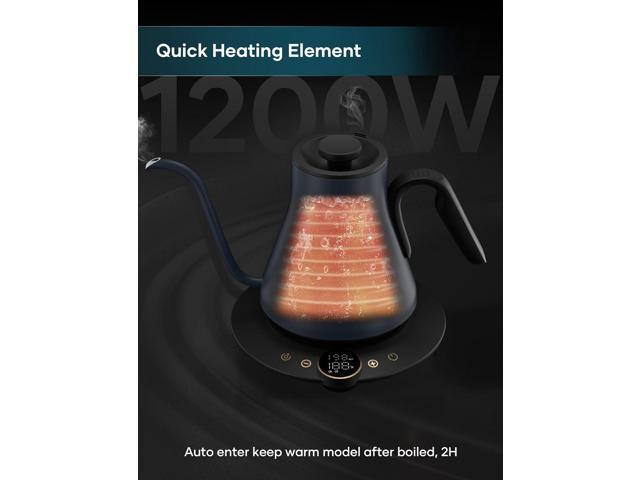 Electric Kettles, INTASTING Gooseneck Electric Kettle, ±1 Temperature Control, Stainless Steel Inner, Quick Heating, for Pour Over Coffee, Brew...