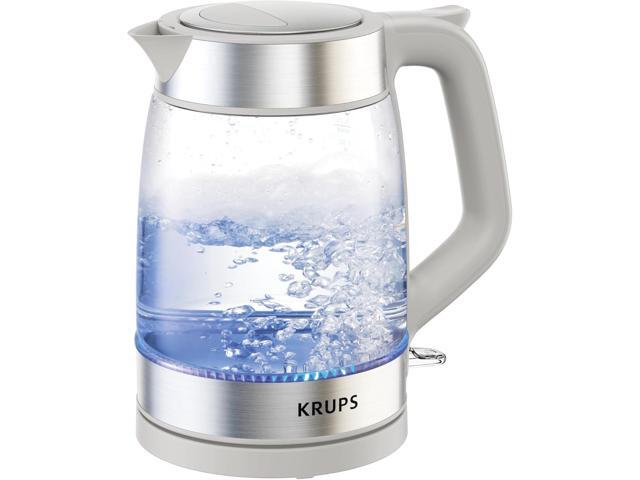 KRUPS Electric Kettle, 1.8-Qt (1.7L) Tea Kettle, 1500W with LED indicator, Hot Water Boiler, Auto Shut-off, Rapid 80-Second Cup Boiling, Safe.
