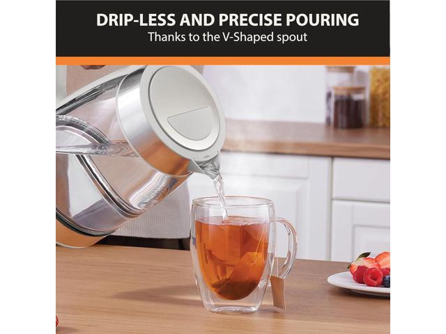 KRUPS Electric Kettle, 1.8-Qt (1.7L) Tea Kettle, 1500W with LED indicator, Hot Water Boiler, Auto Shut-off, Rapid 80-Second Cup Boiling, Safe...