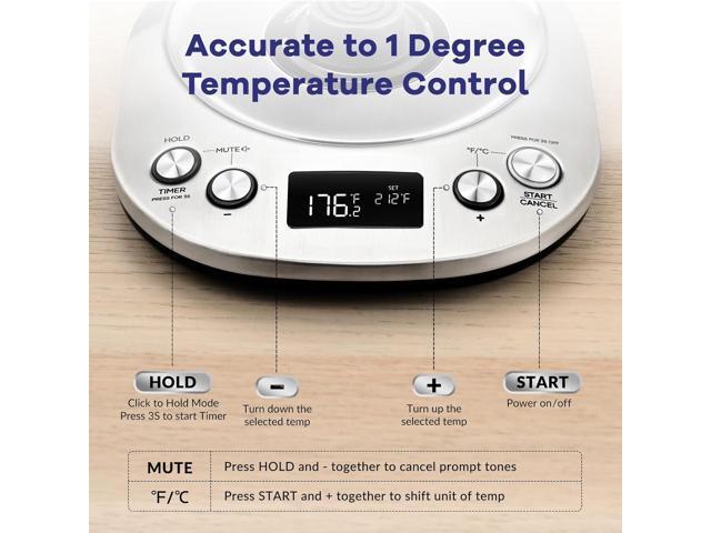 Mecity Electric Gooseneck Kettle With LCD Display Automatic Shut Off Retro Coffee Kettle Temperature Control Hot Water Boiler to Pour Over Tea,...
