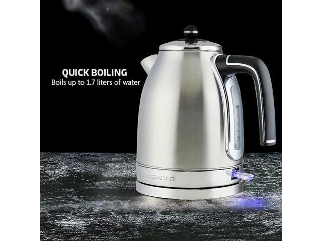 OVENTE 1.7L Electric Kettle, 1500W Fast Boiling Water Heater for Coffee or Tea with Stainless Steel BPA-Free and Cordless Body, Auto Shut-Off,...