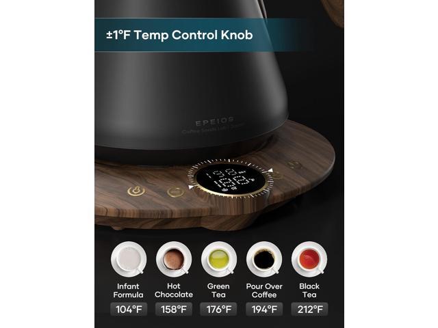 Electric Kettles, INTASTING Gooseneck Electric Kettle, ±1 Temperature Control, Stainless Steel Inner, Quick Heating, for Pour Over Coffee, Brew...