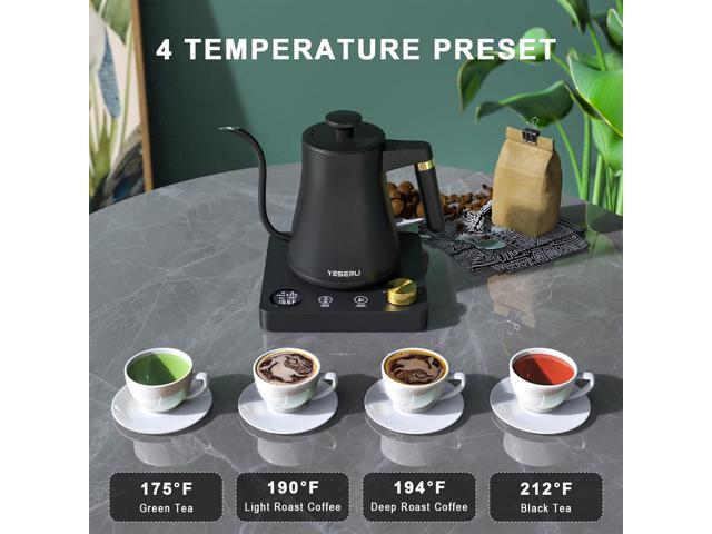 1200W Gooseneck Kettle with ±1 Temperature Control,Pour Over Electric Kettle for Coffee & Tea,Digital Display,4 Temp Preset,12H Keep Warm,100%...