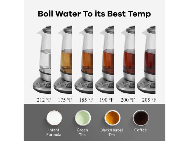Mecity Electric Tea Kettle with Removable Infuser, 9 Preset Brewing Programs, Temperature Control, 2 Hours Keep Warm, Borosilicate Glass, 1.7...