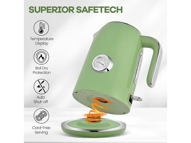 Pukomc Electric Kettle,1.7L Stainless Steel Electric tea kettle with Temperature Gauge, Fast Boiling, Auto Shut - off, BPA - Free, Boil - Dry...
