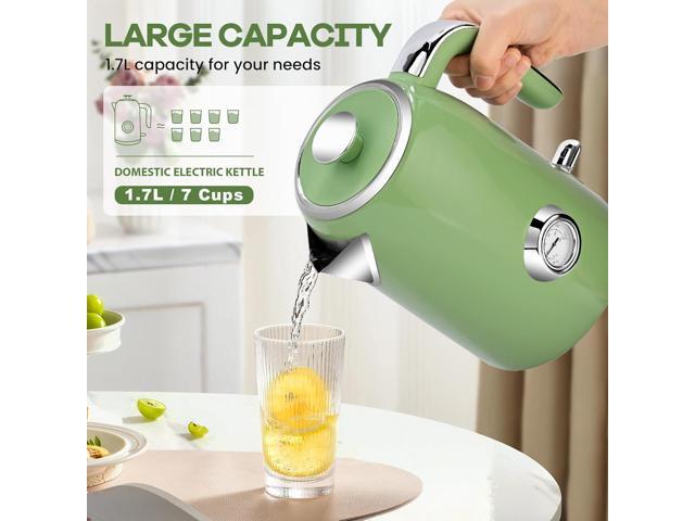Pukomc Electric Kettle,1.7L Stainless Steel Electric tea kettle with Temperature Gauge, Fast Boiling, Auto Shut - off, BPA - Free, Boil - Dry...