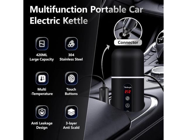 Car Kettle,Portable Electric Travel Kettle,12V/24V Car Coffee Warmer,420ML Hot Water Boiler,Small Hot Water Heater, Mini Hot Water Boiler with...