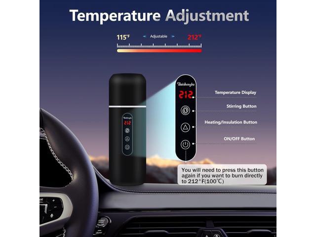 Car Kettle,Portable Electric Travel Kettle,12V/24V Car Coffee Warmer,420ML Hot Water Boiler,Small Hot Water Heater, Mini Hot Water Boiler with...