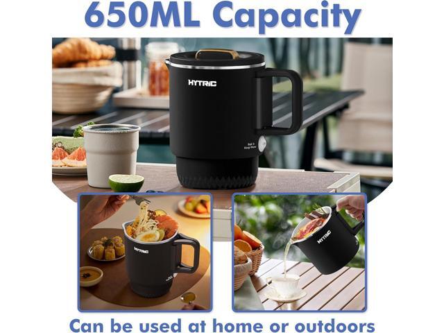 HYTRIC Travel Electric Kettle, 650ML Foldable Small Kettle, Portable Water Kettle with Dual Power Control, Collapsible Stainless Steel Water...