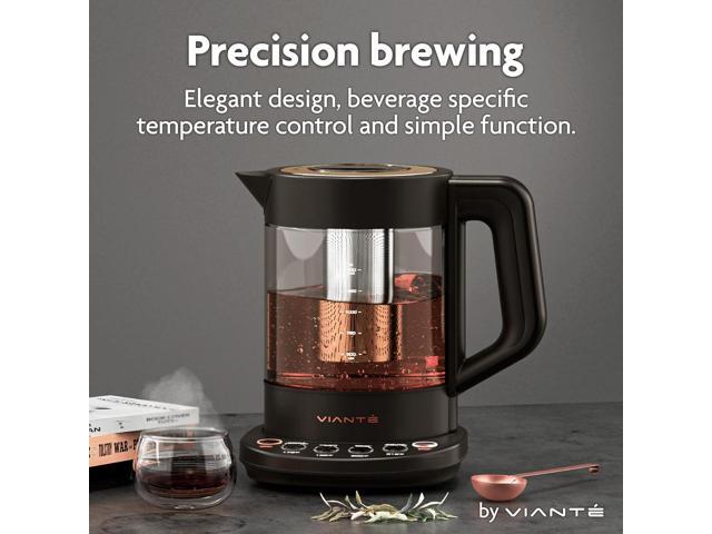 Vianté Electric Kettle With Infuser For Loose Leaf. Hot Tea Maker With Temperature Control And Automatic Shut Off. Tea Kettle With Brewing...