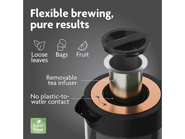 Vianté Electric Kettle With Infuser For Loose Leaf. Hot Tea Maker With Temperature Control And Automatic Shut Off. Tea Kettle With Brewing...