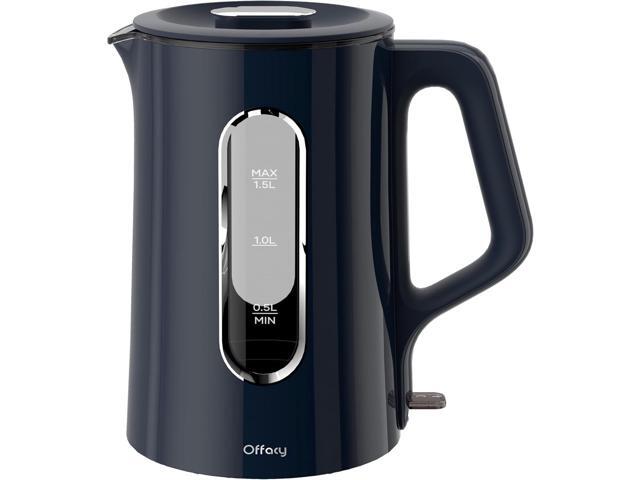 Offacy Electric Kettle, Tea Kettle Pot, Double Wall Glass Inner 1.5L/1200W, Hot Water Kettle Teapot Boiler & Heater with Automatic Shut Off,.