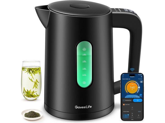 GoveeLife Smart Kettle Temperature Control 1.7L, 1500w WiFi Tea Kettle Electric with LED Indicator Lights, Remotely Control, 2H Keep Warm, 4.