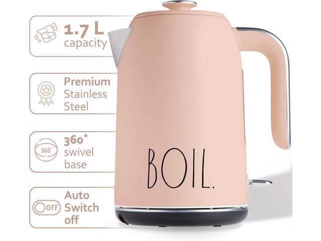 Rae Dunn Electric Hot Water Kettle - Stainless Steel Coffee Maker, Tea Kettle, Swivel Base, With Automatic Shut Off Boil-Dry Protection, Easy Pour...