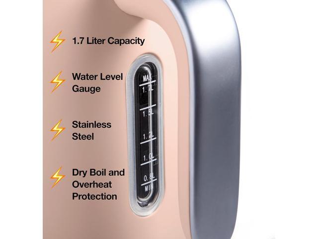 Rae Dunn Electric Hot Water Kettle - Stainless Steel Coffee Maker, Tea Kettle, Swivel Base, With Automatic Shut Off Boil-Dry Protection, Easy Pour...