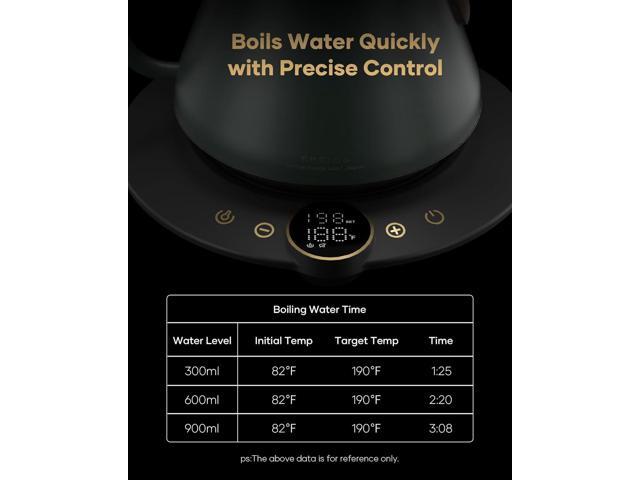 Cocinare FLOW B9 Gooseneck Electric Kettle, Precise Temperature Control for Pour-Over Coffee & Tea Brewing, Stainless Steel Interior, Rapid Heating...