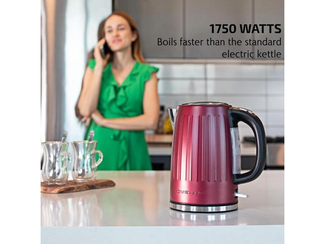 OVENTE Electric Kettle, 1.7L Stainless Steel Fast Boiling Water Heater with 1750W Power, BPA Free & Cordless Body, Auto Shut-Off, Boil-Dry...
