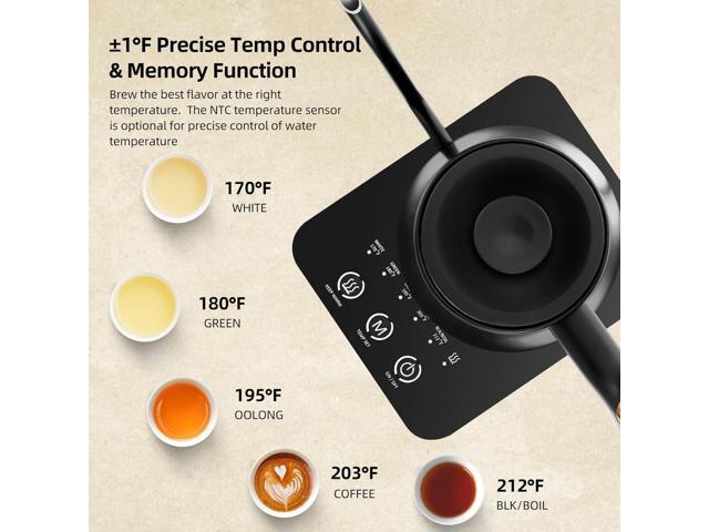 Panana Electrick Kettle, Gooseneck Electric Kettle Temperature Control with LCD Display, Pour Over Coffee Tea Kettle, Fast Heating, Overheat...