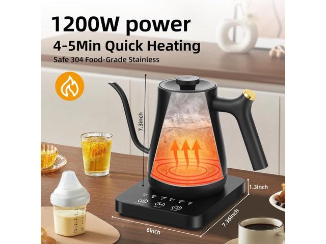 Panana Electrick Kettle, Gooseneck Electric Kettle Temperature Control with LCD Display, Pour Over Coffee Tea Kettle, Fast Heating, Overheat...