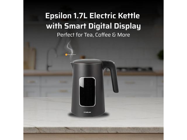 Epsilon LCD Electric Kettle 1500W - 1.7L Hot Water Tea Kettle with Digital Display, Temperature Control, Fast Boil, BPA-Free Electric Teapot with...