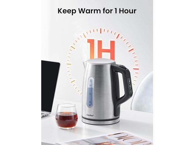COMFEE' Stainless Steel Electric Kettle, Temperature Control with 6 Presets, 1-Hr Keep Warm, Kettle Water Boiler 1.7 Litres, 1500W with Viewing...