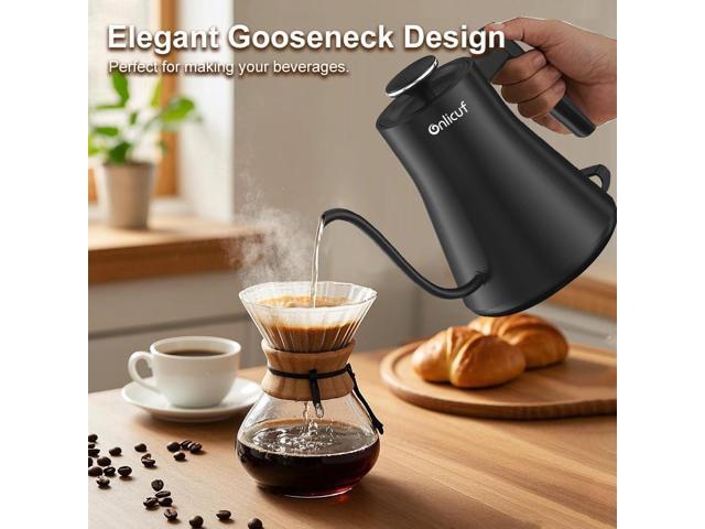 Gooseneck Electric Kettle 0.8L - Matte Black Tea Kettle with Auto Shut Off, Boil-Dry Protection & BPA-Free Design, Precision Electric Water Kettle...