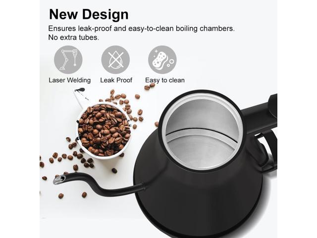 Gooseneck Electric Kettle 0.8L - Matte Black Tea Kettle with Auto Shut Off, Boil-Dry Protection & BPA-Free Design, Precision Electric Water Kettle...