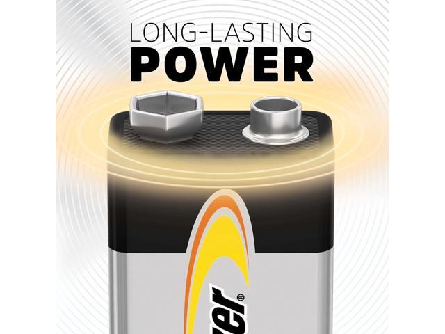 Energizer Alkaline Power 9 Volt Batteries (8 Pack), Long-Lasting Alkaline 9V Batteries