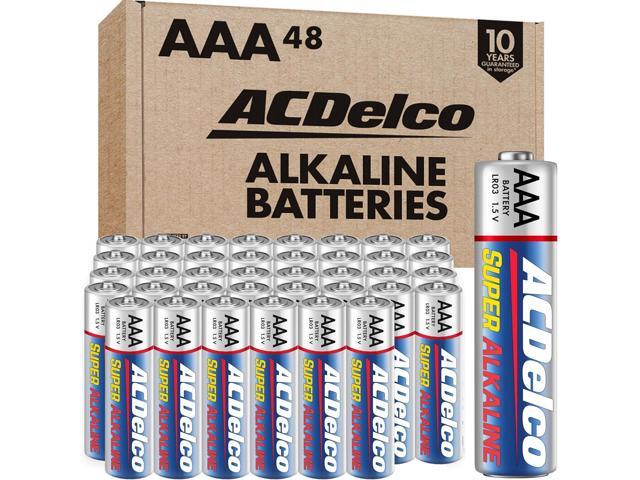 ACDelco 48-Count Triple AAA Batteries, Maximum Power Super Alkaline Battery for Home and Office, 10-Year Shelf Life, Reclosable Packaging