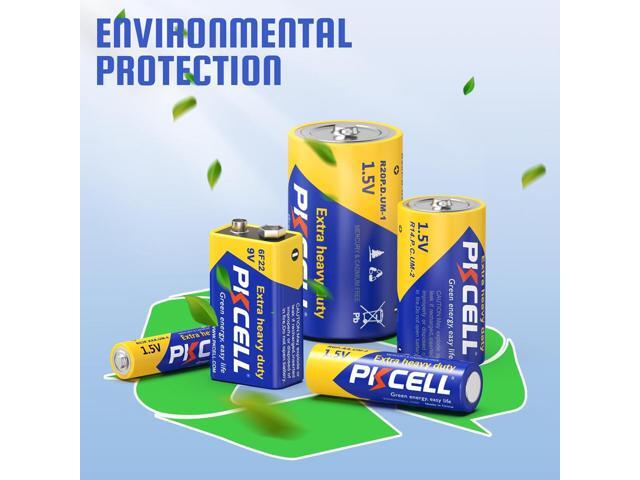 PKCELL 128 Counts Batteries Combo Pack, 60-Count AA Batteries, 40-Counts AAA Batteries, 8-Counts C Batteries, 8-Counts D Batteries and 12-Counts 9V...