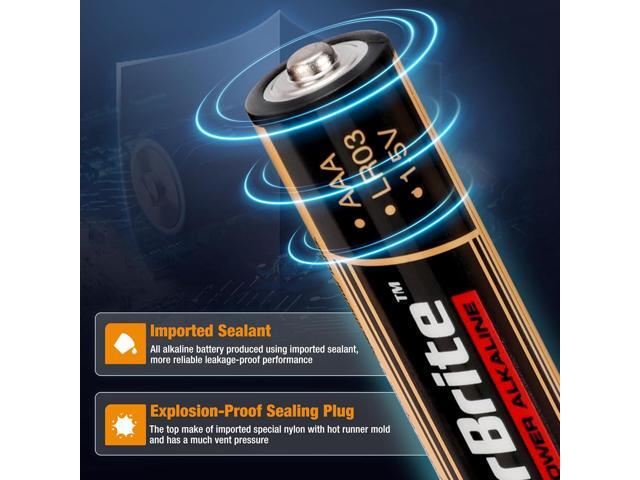 EverBrite 64pcs High Performance Alkaline Battery, 32-Pack AAA and 32-Pack AA Alkaline Battery, Triple A Batteries and Double A Batteries Household...