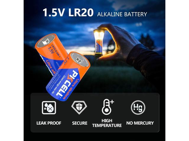 PKCELL 52 Counts Alkaline Batteries, 16 Counts AA Batteries, 24 Counts AAA Batteries, 4 Counts C Batteries, 4 Counts D Batteries and 4 Counts 9V...