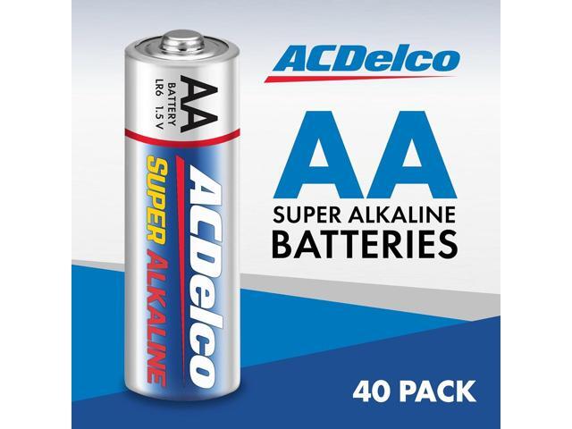 ACDelco 40-Count Double AA Batteries, Maximum Power Super Alkaline Battery for Home and Office, 10-Year Shelf Life, Reclosable Packaging