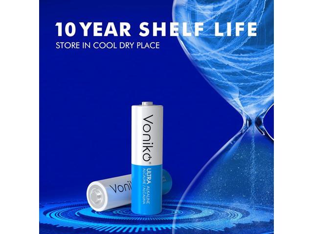 Voniko - Premium Grade AA Batteries - (100 Pack) - Alkaline Double A Battery - Ultra Long-Lasting, Leakproof 1.5v Batteries - 10-Year Shelf Life